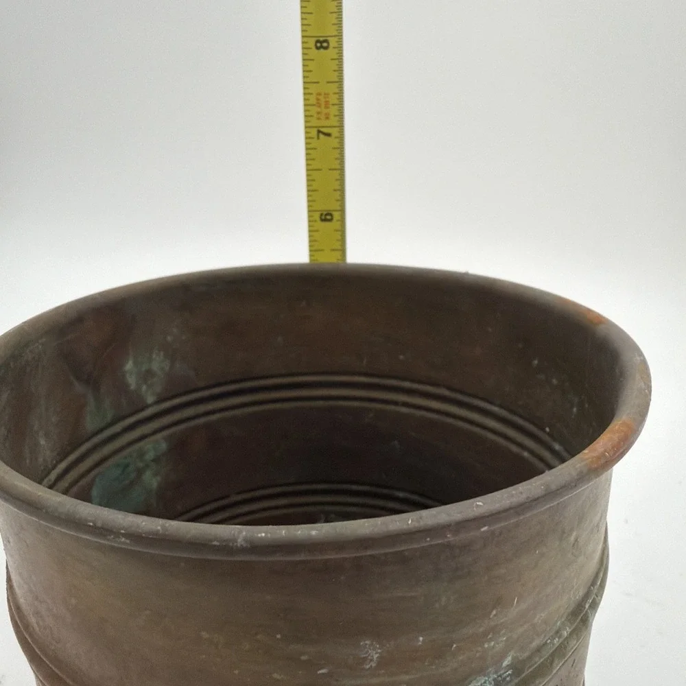 rustic vintage copper or brass planter